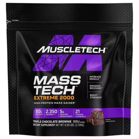MUSCLETECH MASS GAINER PROTEIN POWDER, MASS-TECH EXTREME 2000 (2.72 KG)