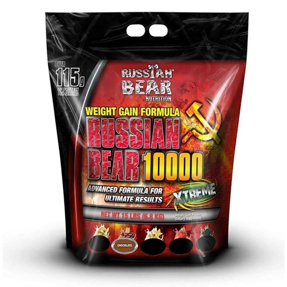 RUSSIAN BEAR 10000 WEIGHT GAINER BAG STRAWBERRY, (6.8 KG)